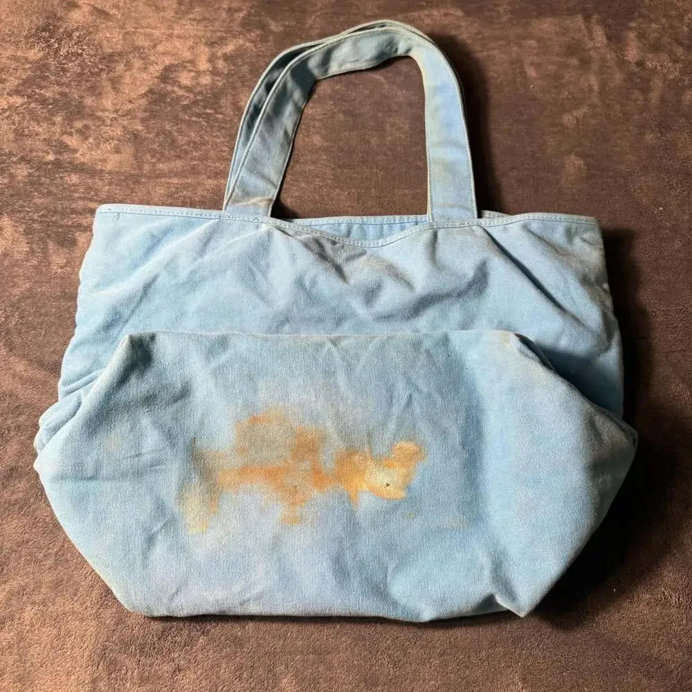Aeropostale Blue Cotton Canvas Logo Tote Bag